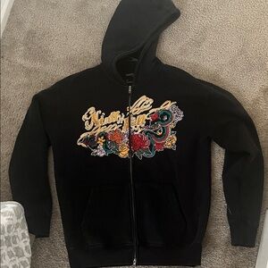 Ninth Hall Black Hoodie with Colorful Embroidery